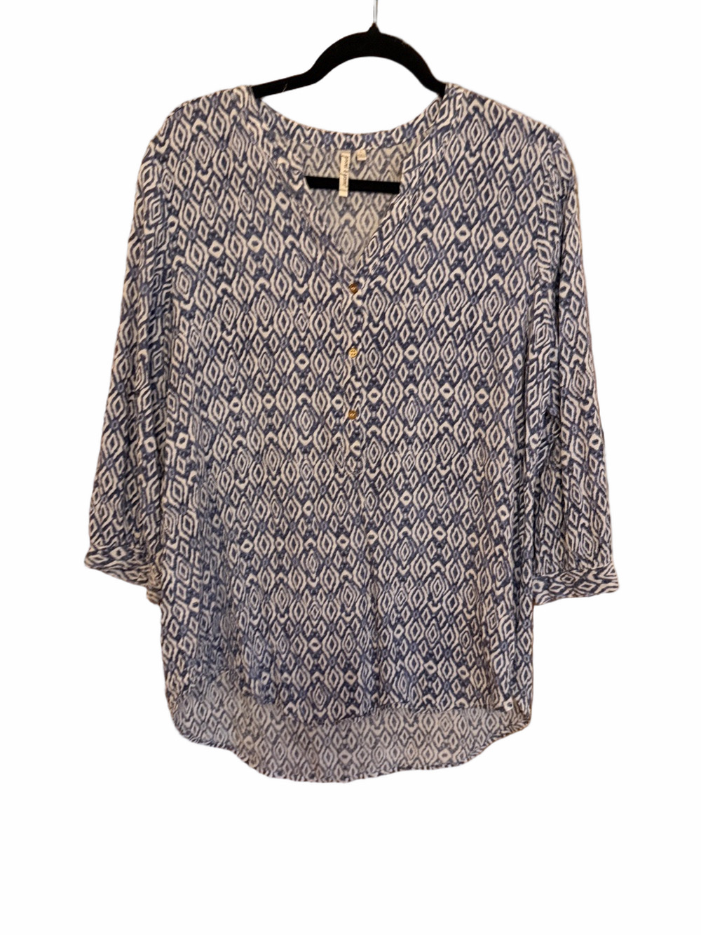 grand & greene Navy and White Geometric Print Tunic